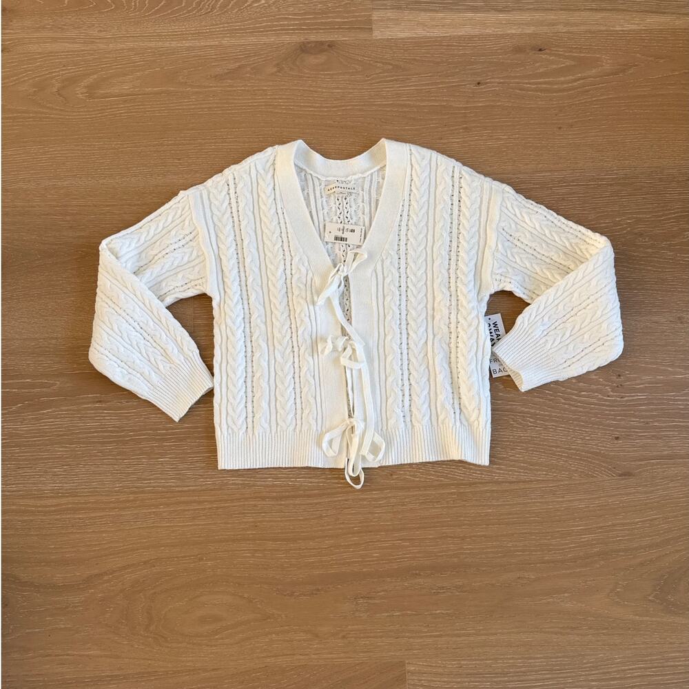 Aeropostale Multi Way Sweater Cable Knit Size XS Off White